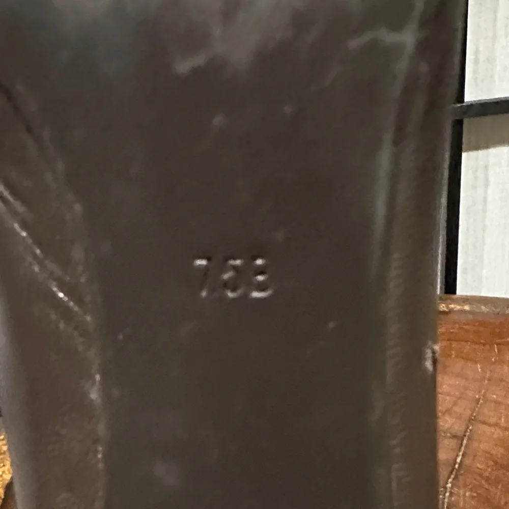 Ralph Lauren Vintage Chocolate Leather Heeled Loafers Size 7.5 - Picture 7 of 11